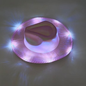 LED <b>Light</b> Cowboy <b>Hat</b> Multicolor Flashing <b>Lights</b> Holographic Adjustable Travel Party <b>Hat</b> Halloween Rave Stage Performance - Product Image 3