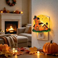 Lampe de lune en plastique pour Halloween, lampe de maison en acrylique sûre à lumière chaude, idée cadeau pour chambre d'enfant