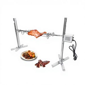 Trípode portátil de acero inoxidable para acampar con fuego abierto, soporte <span class=keywords><strong>giratorio</strong></span> para parrilla de pollo y cordero, Kit de <span class=keywords><strong>asador</strong></span>, <span class=keywords><strong>motor</strong></span> rotativo eléctrico - Product Image 1