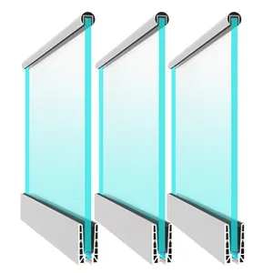 LED Handlauf Geländer Hersteller Balkon Design rahmenlose Balustrade Aluminium U-Kanal Profil Glas geländer mit LED-Licht