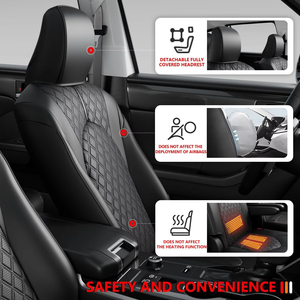 Housses de siège de voiture en cuir sur mesure, imperméables et durables, pour 7 places, protection avant et arrière, pour Toyota - Product Image 6