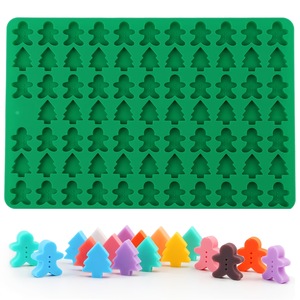 Molde de Silicona Navideño de Grado Alimenticio, <span class=keywords><strong>Mini</strong></span> Moldes <span class=keywords><strong>para</strong></span> Hornear Dulces, Galletas, Pudín, Gelatina, Árbol de Navidad, <span class=keywords><strong>Hombre</strong></span> de Jengibre - Product Image 1