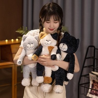 Coussin en peluche chat bouclé mignon pour filles, poupée chat en peluche douce pour dormir, jouet chat en peluche long Kawaii 70cm, vente en gros