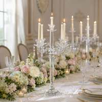 Candélabre en cristal pour mariage à 9 bras, décoration d'intérieur, candélabre en cristal à 5 bras, centre de table de mariage