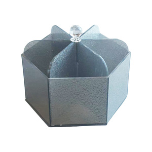 Portalápices acrílico cuadrado giratorio, caja de almacenamiento de papelería de oficina con perilla de cristal para organización de escritorio - Product Image 3