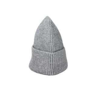 Bonnet pour femme Byblos, gris, tricot côtelé, chaleur hivernale - Product Image 4