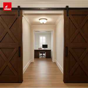 Puertas Corredizas Estilo Granero de Madera MDF Modernas Grises Resistentes y Elegantes de Alland, Diseño Australiano, Montaje en Pared - Product Image 4