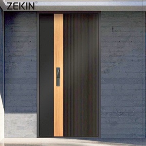 Zekin Mexico Garden As2047 Certified Swing Soundproof Double Tempered Glass Front Entry Door Aluminum <b>Window</b> Thermal Break - Product Image 1