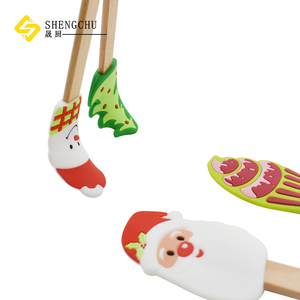 Espátula de Silicona con Mango de Madera para Regalo de Navidad para Reposteros, Raspador de Tazones de Cocina, Apto para Mezclar Crema con Mantequilla - Product Image 4