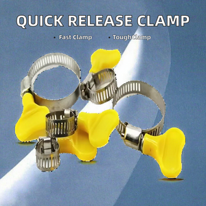 Manufacturer's Stainless Steel Heavy Duty <b>Quick</b> <b>Release</b> Gas Pipe <b>Clamp</b> American Type Butterfly Adjustable Handle Plastic Bolts - Product Image 2
