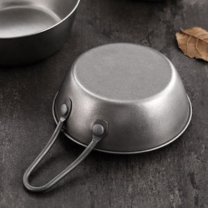 Bol à vin de riz en acier inoxydable avec poignée, vaisselle de camping, bol de service chaud/froid, ensemble de vaisselle de couleur unie - Product Image 3
