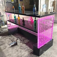 Meubles de boîte de nuit, lumière LED à changement de couleur, taille personnalisable, design moderne, comptoir de bar en acrylique, décoration intérieure