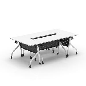 Table de formation modulaire pliable en bois blanc de haute qualité, moderne, pour réunions et formations - Product Image 5