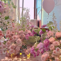 Nouvelle Série Rose Romantique de Fleurs Artificielles en Rose, Réalistes, pour Mariage, avec Technique de Réalisation de Formes, pour Composition Plafond-Plancher, Vente en Gros
