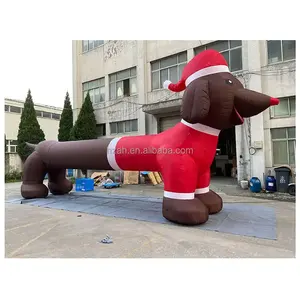 Christmas Dog Inflatable Decorations Blow Up Dachshund Wiener Dog for Sale