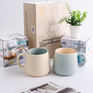 Handmade biểu tượng tùy chỉnh Nordic trống cà phê in ấn <span class=keywords><strong>Mug</strong></span> gốm hai màu sắc tráng men Macaron màu sắc của cô gái gốm cốc sữa với logo - Product Image 3