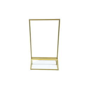 Acrylic Sign Holder 4x6 Inch Gold Trim <b>Table</b> <b>Card</b> Display Stand Durable Rectangle Shape - Product Image 2