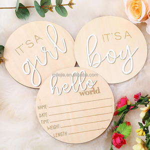 C'est un garçon, c'est une fille - Panneau en bois « Hello World » pour révélation du sexe, annonce de <span class=keywords><strong>naissance</strong></span>, accessoire photo, plaque nominative en bois - Product Image 3
