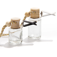 Diffuseur de parfum de voiture vide de 8ml en verre, bouteille carrée de 8ml pour désodorisant de voiture, bouteille de parfum suspendue pour voiture