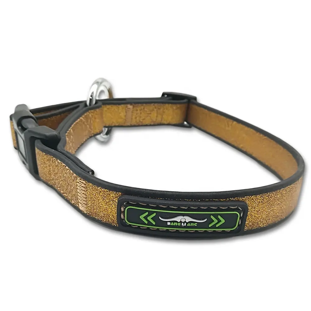 Water Resistant Bling Breakaway Adjustable Martingale Black and Yellow Dog Leash and Collar for Ladies