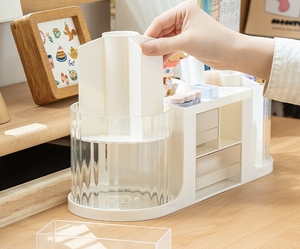 Porte-stylo cylindrique en plastique pour organisateurs de bureau et support Pot <span class=keywords><strong>à</strong></span> <span class=keywords><strong>crayons</strong></span> <span class=keywords><strong>à</strong></span> usage multiple - Product Image 4