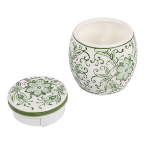 Candela profumata decorativa con coperchio, stile chinoiserie con decorazioni floreali a forma di vite, per soggiorno, camera da letto e bagno. - Product Image 2