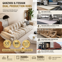 Nouveau canapé de salon en tissu anti-griffures pour petits espaces, style crème nuage, minimaliste moderne, lignes droites, rembourré