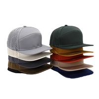 Casquette de golf Performance découpée au laser, respirante, à visière plate, structurée, avec logo personnalisé, ajustable 56-62cm, vente en gros OEM, faible MOQ