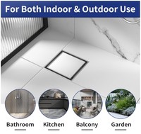 Grille de vidange de douche ODM moderne de luxe anti-odeur en acier inoxydable satiné poli avec insert carré pour carrelage