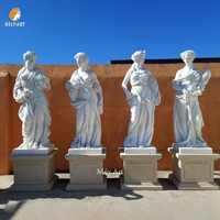 MILY Life Size White Marble Four Season Goddess Sculpture Statue for Outdoor Park Garden Decoration