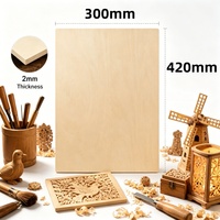 Contrachapado de Madera de Tilo de 2 mm, Tamaño A3, para Corte Láser Creality Falcon A1 XTool P3, 300x420 mm, Madera para Manualidades