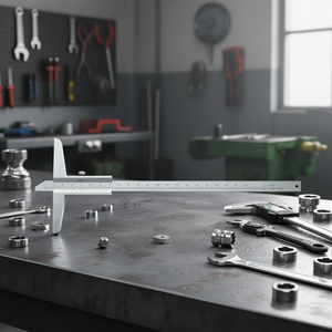 Fervi Satin Depth <b>Gauge</b> 20 Cm Precision <b>Measurement</b> <b>Tool</b> For Metalworking - Product Image 3