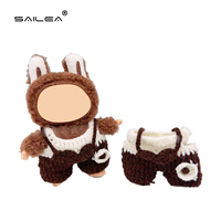Vente en gros directe usine SAILEA Vêtements de poupée Labu Bubble Mart en peluche crochetée, imprimés multicolores tendance, emballage inclus