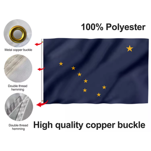 Produit promotionnel Livraison rapide 3x5ft 100% Polyester double face usa 50 drapeau d'état personnalisé drapeau de l'Alaska - Product Image 2