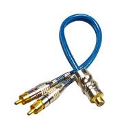 Profesyonel Altın Kaplama 5mm Stereo RCA Ses Kablosu, Alüminyum Folyo Korumalı Örgülü PVC, Araba ve Ev Sineması İçin