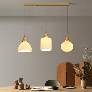 Lampada a Sospensione Piccola in Stile Giapponese e Americano Vintage, in Ottone e Ceramica, <span class=keywords><strong>LED</strong></span>, per Sala da Pranzo, Bancone Bar, Ingresso, Vetrina, Camera da Letto, Comodino - Product Image 2
