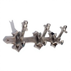 Ganchos de pared de ancla de barco náutico de aluminio fundido con 3 soportes Venta caliente Sala de estar Gancho de pared multifuncional Los mejores precios - Product Image 1