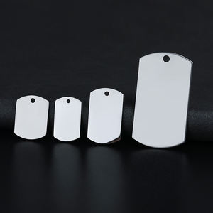Benutzer definierte gravierte Logo DIY Edelstahl Halskette Anhänger personal isierte quadratische Form leere Hund Name ID Halskette für Hund Haustier - Product Image 3