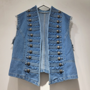 <span class=keywords><strong>Chaleco</strong></span> <span class=keywords><strong>vaquero</strong></span> sin mangas con cuello en V ajustado, estilo punk industrial, para <span class=keywords><strong>mujer</strong></span>, tendencia de verano 2026, nueva colección - Product Image 5