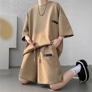 Pigiama in Fibra di Poliestere Ecologica da <span class=keywords><strong>Uomo</strong></span>, Estivo, di Tendenza, Stile Hong Kong, Sottile, Casual, Sportivo - Product Image 4