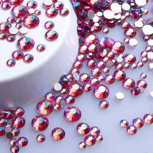 Paillettes SS6 8 10 12 16 20 30 Péridot AB Cristaux de verre Hot Fix Rhinestones Flatback Hotfix Glass Strass Iron on Crystal Stones - Product Image 3