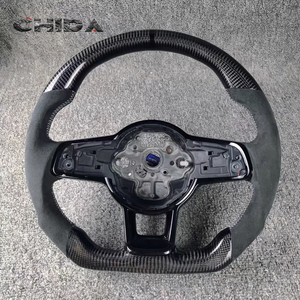 Cadre de volant en fibre de carbone adapté aux <span class=keywords><strong>Volkswagen</strong></span> Golf 7.5, VW GTI MK6, MK7, GTI MK7.5, Jetta, Passat, Golf 6, Touareg, Golf 7 - Product Image 1