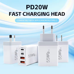 Cabezal de carga rápida <span class=keywords><strong>original</strong></span> de fábrica EU AU US UK 55W <span class=keywords><strong>cargador</strong></span> de pared con interfaz USB tipo C dual <span class=keywords><strong>para</strong></span> productos electrónicos - Product Image 2