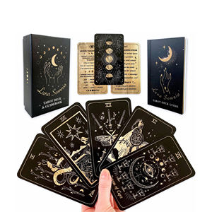 Impresión de cartas de <span class=keywords><strong>Tarot</strong></span> de dos caras personalizadas de alta calidad y bajo precio, diseño individual completo en papel rígido con estampado plateado - Product Image 1