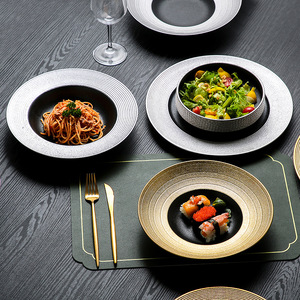 Moderno ristorante occidentale di lusso in ceramica ciotola di insalata e piatto di <span class=keywords><strong>Pasta</strong></span> Set di personalità creativa cappello di paglia Design per le feste - Product Image 3