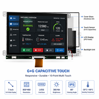 Layar Sentuh TFT 7 inci 800*480 IPS LVDS G+G Kapasitif 10-Titik dengan Lampu Latar LED untuk Peralatan HMI Industri