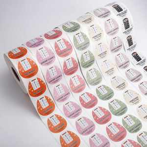 Étiquettes personnalisées pour emballages de sushi onigiri, autocollantes ovales en papier imprimé, en rouleau, pour boîtes et sacs à emporter - Product Image 1