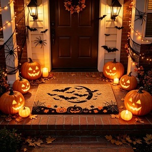 Yazheng Carpet Halloween Doormat Imitation Coconut Fiber 30x48 Inch <b>Waterproof</b> <b>Outdoor</b> Indoor Use - Product Image 1