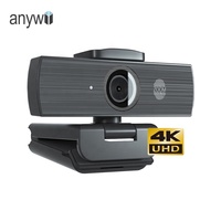 Anywii 4K UHD 30fps Webcam 8MP Enfoque automático Cámara web USB Micrófono de reducción de ruido incorporado para PC Video Call Zoom Streaming