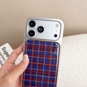 เคสย้อนยุคลายสก๊อตสีแดงสำหรับ iPhone 16 Pro Max, เข้ากันได้กับ iPhone 17, 15/14, เคสเรซิ่นชุบเงิน - Product Image 5